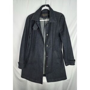 Ralph Lauren Lauren Jeans Co Womens XL Dark Denim Coat Car Coat Stretch Button